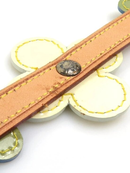 Auth LOUIS VUITTON Ceinture Fleur Belt Multicolor Leather/Patent leather
